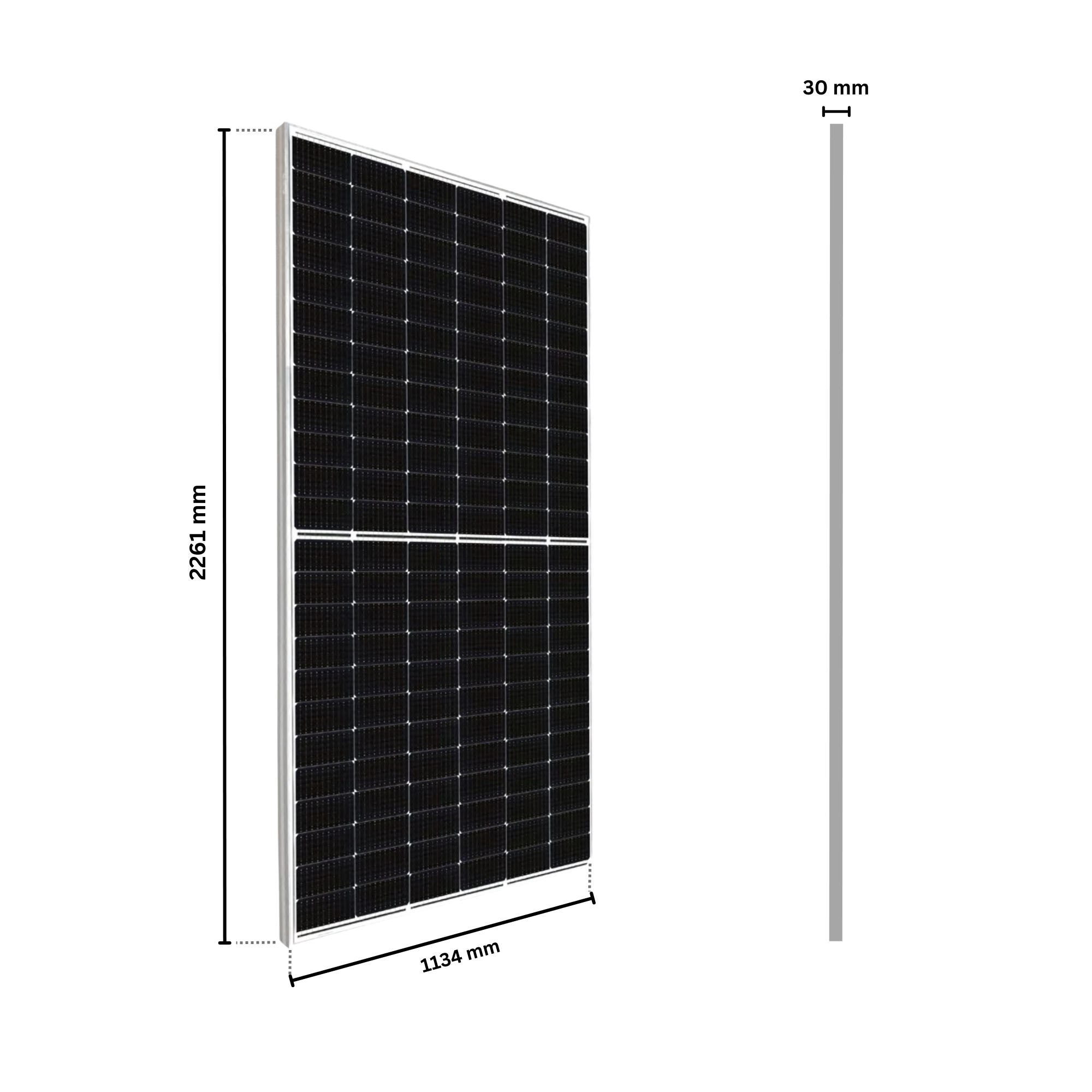 Solarmodul 550Wp Canadian Solar Silver Frame Abmessung