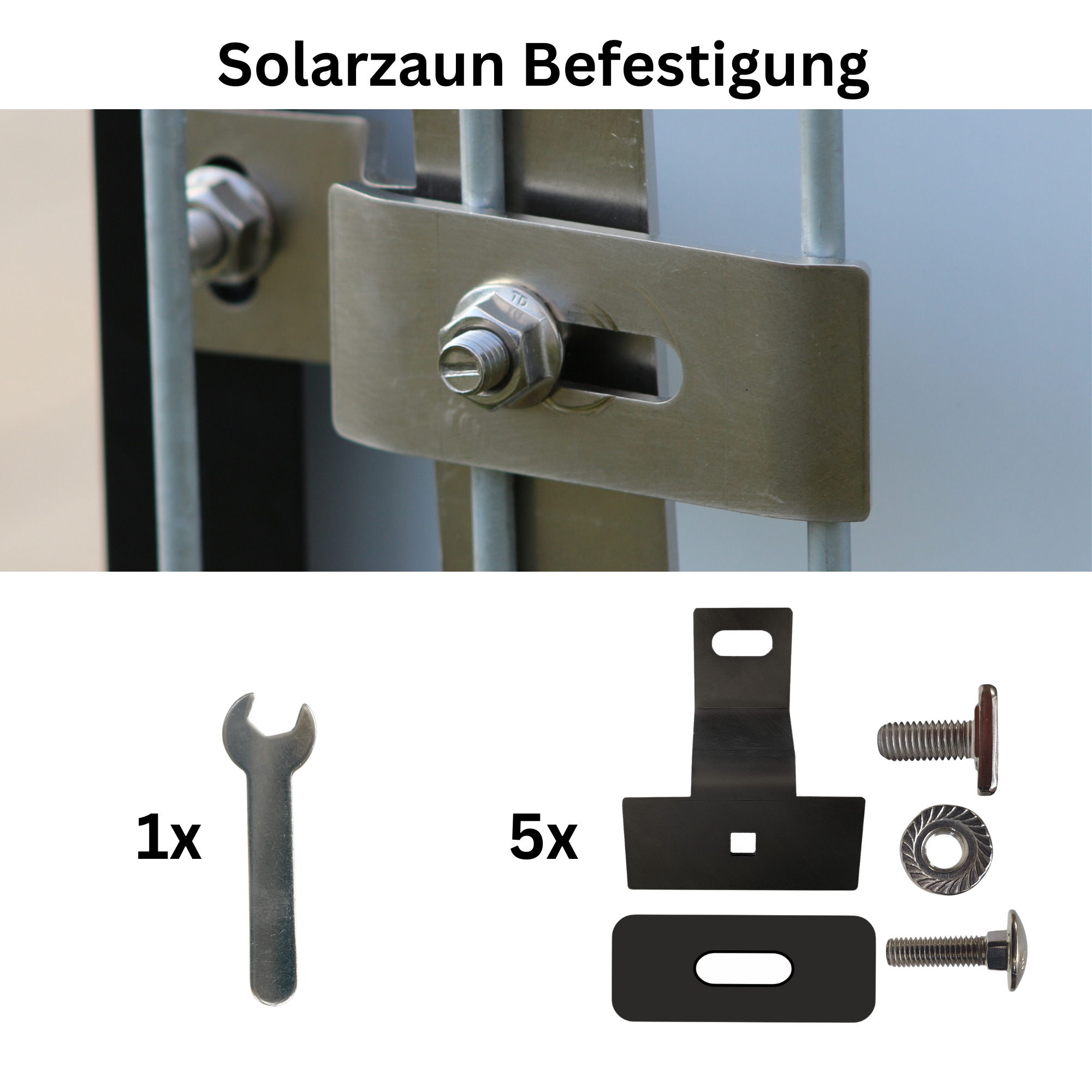 Solarzaun Befestigung für Module