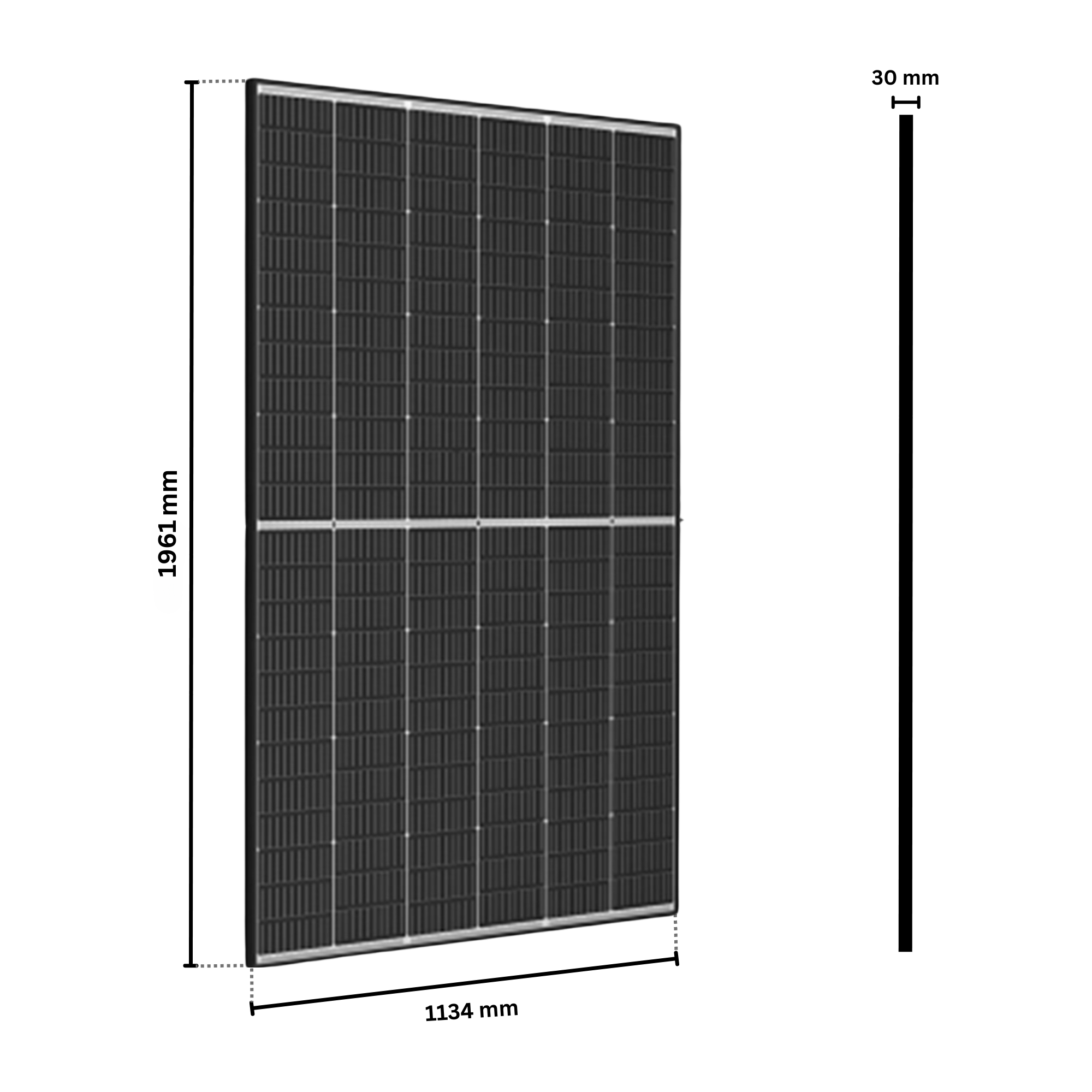 Solarmodul 500Wp Trina Solar Vertex S+ TSM-NEG18R.28 Doppelglas Abmessung