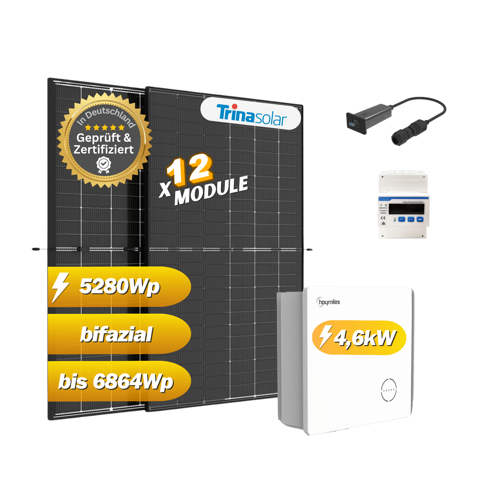 PV-Anlage Set 5280Wp/4,6kW TRINA SOLAR 440Wp +HYS-4.6LV-EUG1