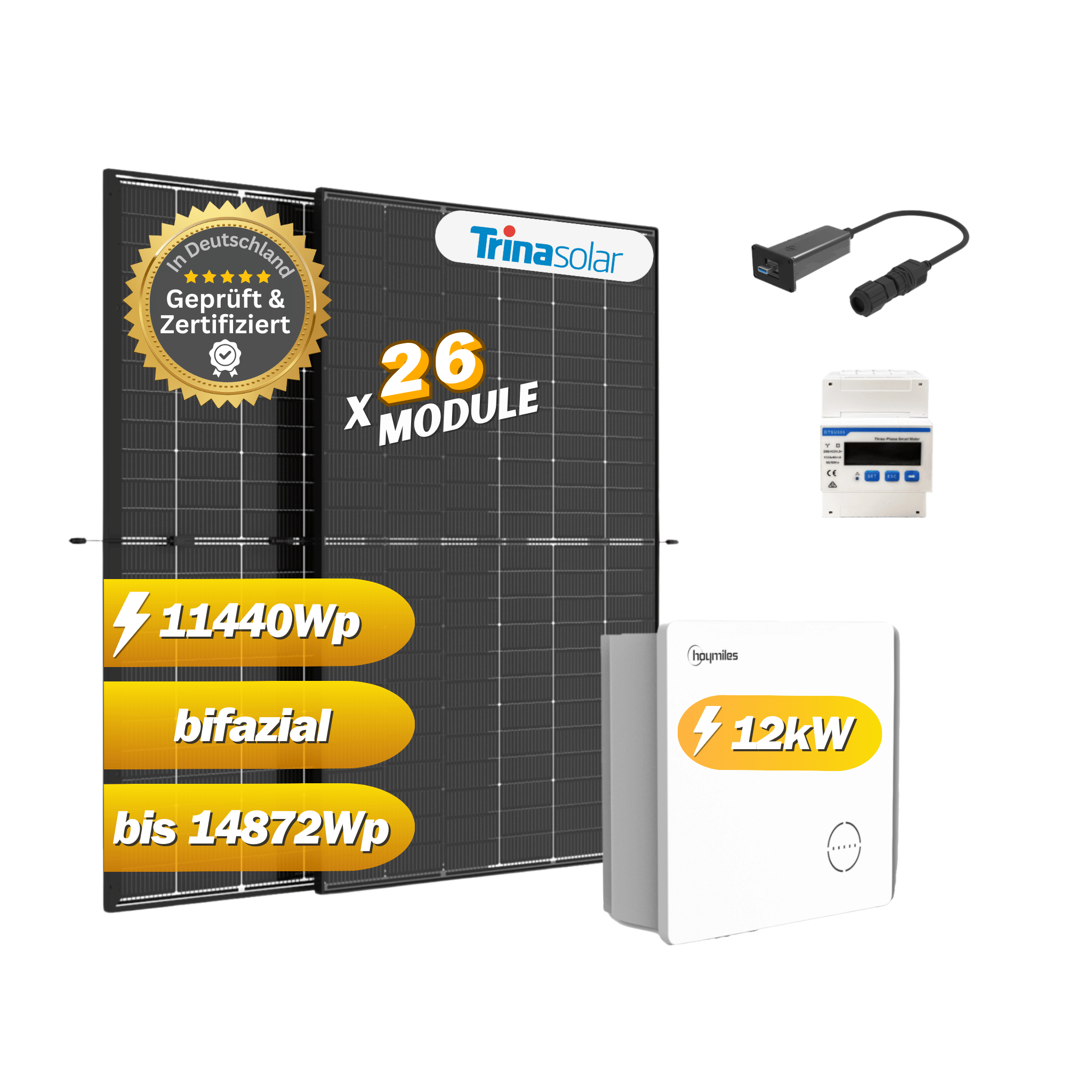 PV-Anlage Set 11440Wp/12,0kW TRINA SOLAR 440Wp+HYT12.0HV-EUG1