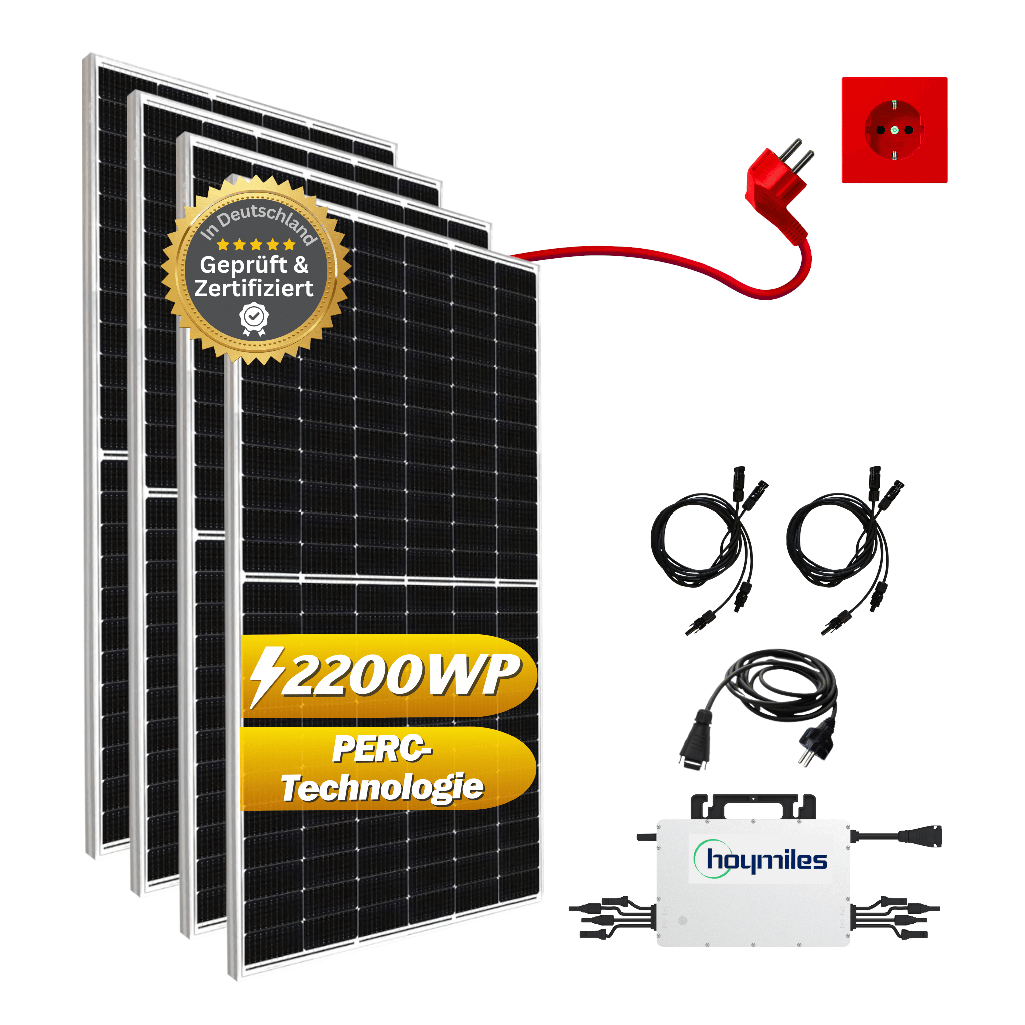 Mini-Photovoltaikanlagen 2200Wp / 2kW mit Canadian Solar 550Wp und Hoymiles HMS-2000-4T