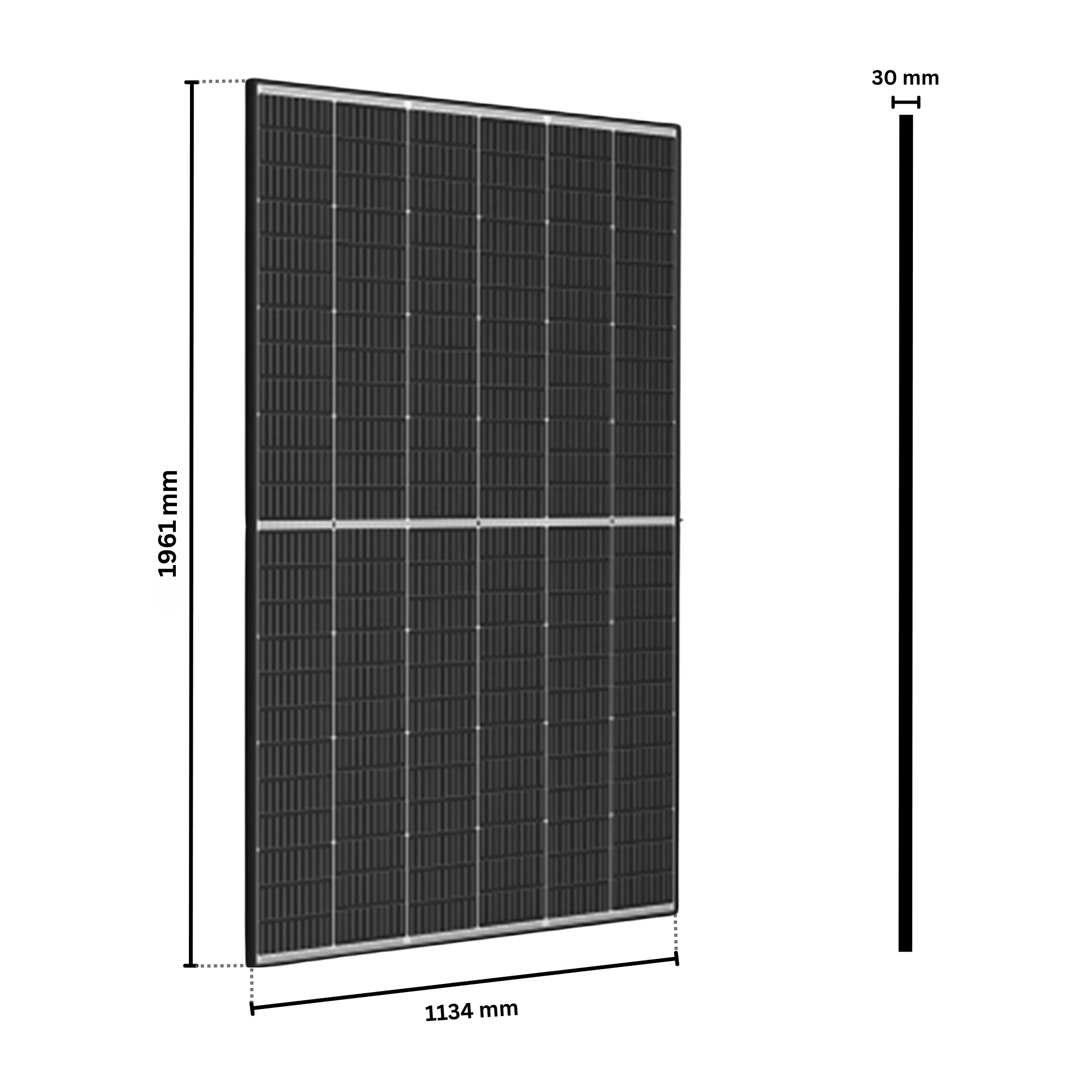 Solarmodul 500Wp Trina Solar Vertex S+ TSM-NEG18R.28 Doppelglas Abmessungen