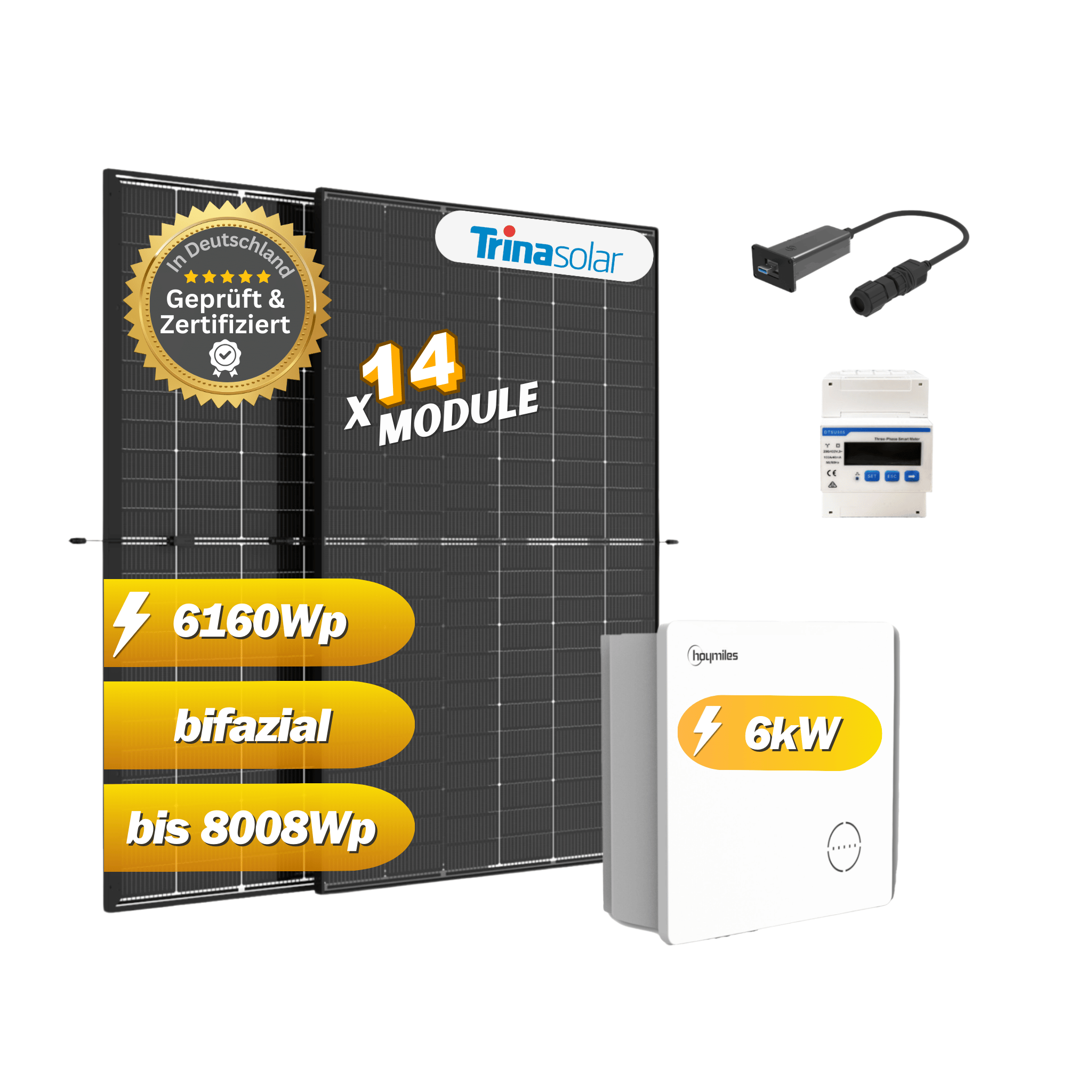 PV-Anlage Set 6160Wp/6,0kW TRINA SOLAR 440Wp +HYT-6.0HV-EUG1