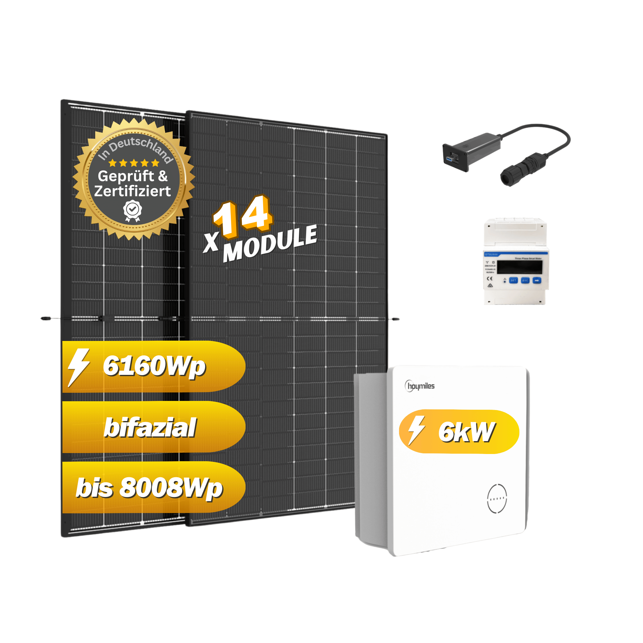 PV-Anlage Set 6160Wp/6,0kW TRINA SOLAR 440Wp +HYT-6.0HV-EUG1