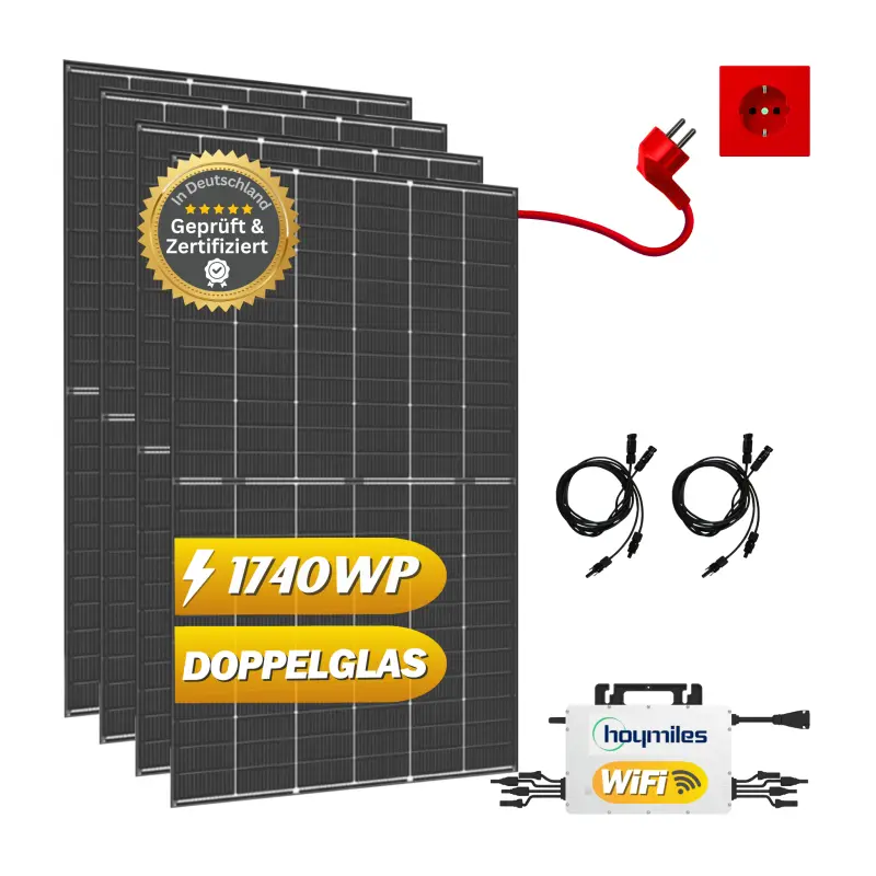 Solaranlage Komplettset 1,6kW Hoymiles und 4x Trina 435Wp, Speicher optional
