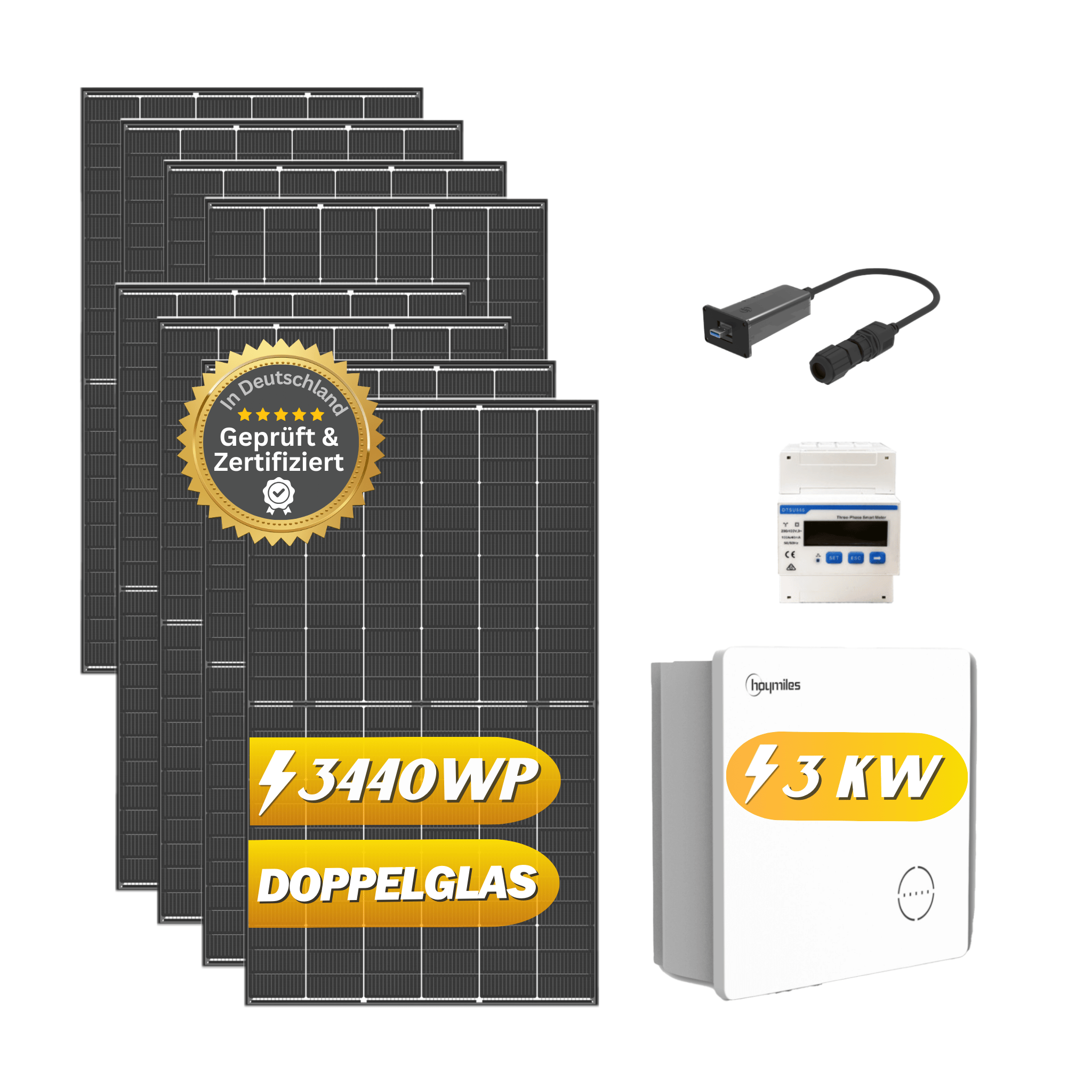 PV-Anlage Set 1,72kWp / mit  Trina Solar 4x430Wp / 3kW Hoymiles HYS-3.0LV